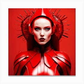 Red Woman With Spikes Canvas Print