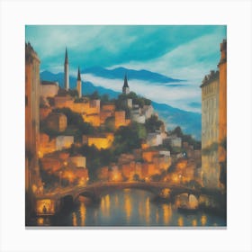 City At Night 1 Canvas Print