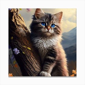 Blue Eyes Kitten Canvas Print