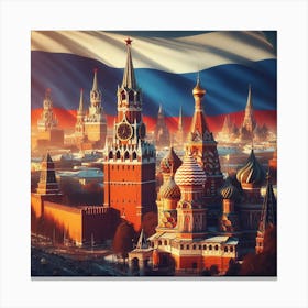 Flag Of Russia Canvas Print