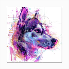 Abstract Husky Canvas Print