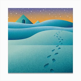 Footprints In The Snow Canvas Print