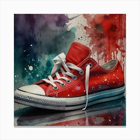 Red Converse Shoes Canvas Print