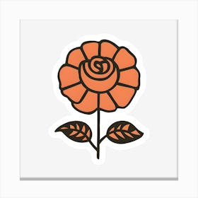 Orange Rose Canvas Print