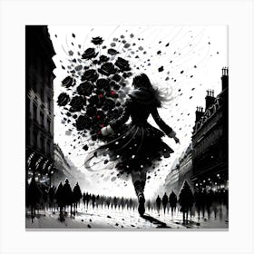 Girl In Black Canvas Print