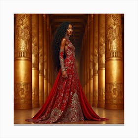 Black Woman In A Red Dress Leinwandbilder