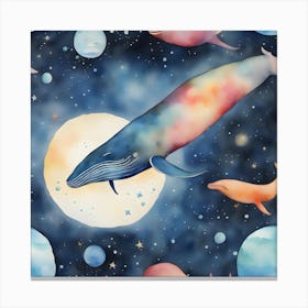 Whales In The Sea Canvas Print