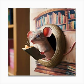 An Adorable 3d Render Of A Mouse Peeking Out Of A N3bxuzigtooltbi00d1rba Dlui2odusqs1gezihbfzsw Canvas Print