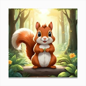 Kawaii Squirrel Canvas Print