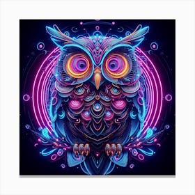 Neon Owl Canvas Print