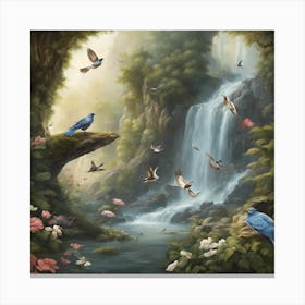 Waterfall In The Forest 1 Canvas Print