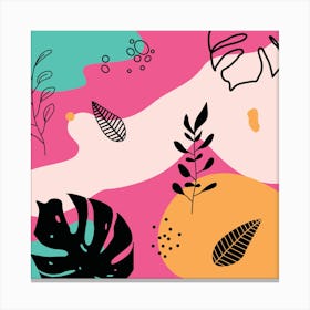 Abstract Tropical Leaves Canvas Print