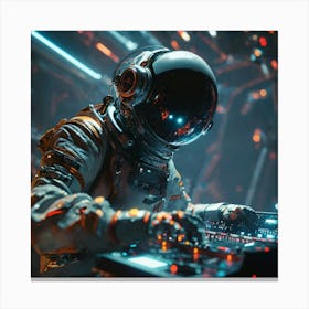 Astronaut Dj 3 Canvas Print