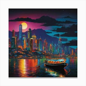 City on the water Canvas Print