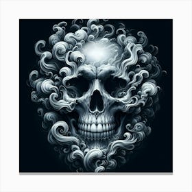 Skull With Clouds Canvas Print