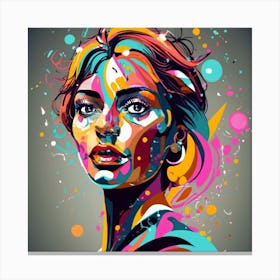 Colorful Woman Painting Canvas Print