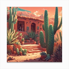 Cactus House 4 Canvas Print