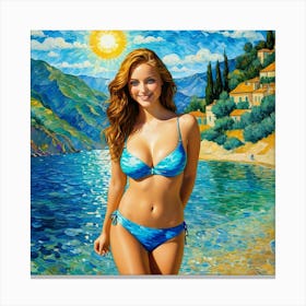 Girl On The Beach Canvas Print