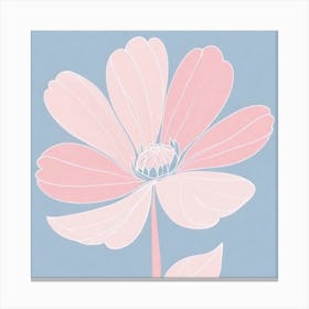 A White And Pink Flower In Minimalist Style Square Composition 733 Canvas Print