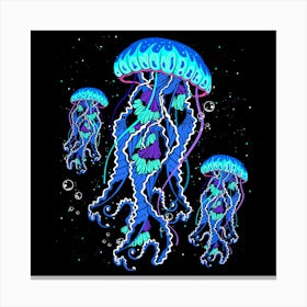 Jellyfish Pictures Wall Art for Kids Room Galaxy Sea Life Picture Blue Fantastic Canvas Artwork Contemporary Art Prints for Nursery Living Room Home Decor Canvas Print