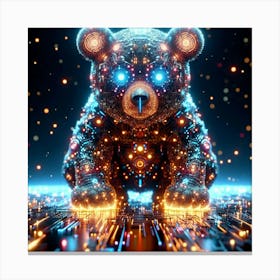 Digital Teddy Bear Canvas Print