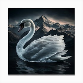 Swan In Water 1 Canvas Print