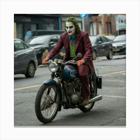 Joker On A Motorcycle 22 Canvas Print