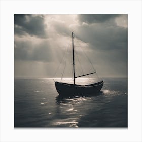 Sailboat In The Ocean Canvas Print