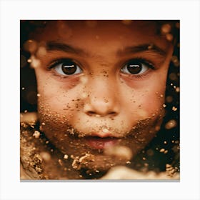 Baseball Child In Sand Canvas Print