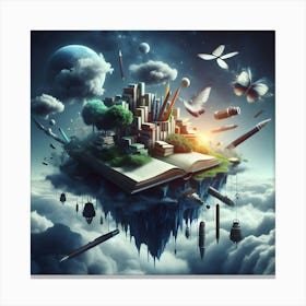 Book In The Sky Canvas Print