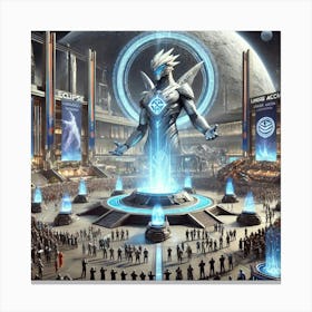 A Futuristic Science Fiction Depiction Of A Gather Canvas Print