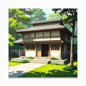 Japanese House Art Print 3 Canvas Print