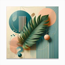 Aesthetic style, Abstraction with tropical leaf Canvas Print