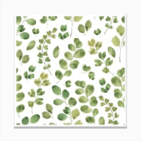 Minimalist Green Leaves Pattern Art Canvas Print Canvas Print