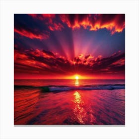 Sunset Over The Ocean 79 Canvas Print