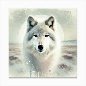 Watercolor Tundras Wolf 2 Canvas Print