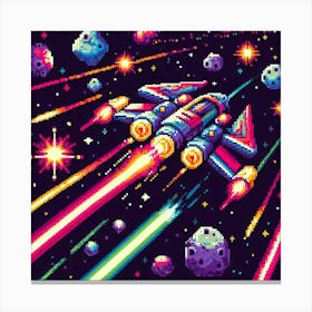 8-bit spaceship Canvas Print