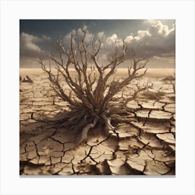 Dry Tree In The Desert 1 Canvas Print