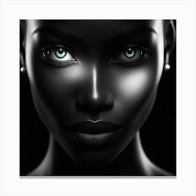 Black Woman With Green Eyes 6 Canvas Print