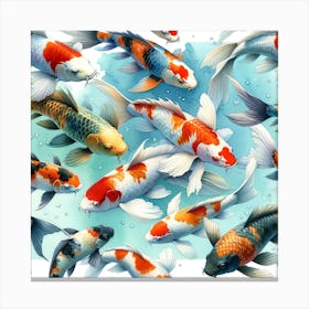 Koi Fish Seamless Pattern Canvas Print