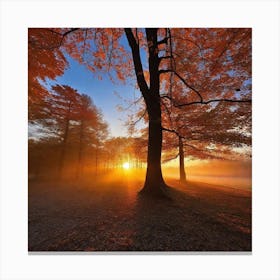 Sunrise In The Forest 2 Canvas Print