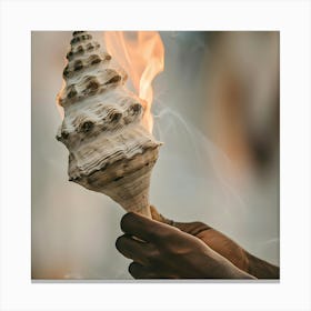 Person Holding A Torch Canvas Print