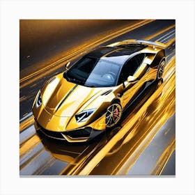 Golden Lamborghini 24 Canvas Print