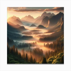 Sunrise Over The Mountains 2 Canvas Print