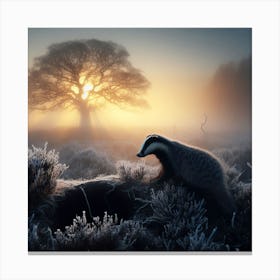 Badger At Sunrise Canvas Print