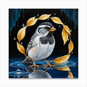 Bird In Water Canvas Print