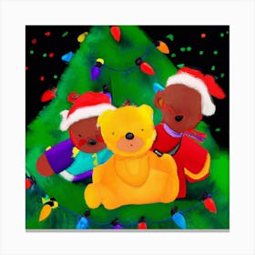 Gay Christmas Teddy Bears 006 1 Canvas Print