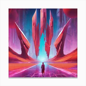 Futuristic Cityscape 206 Canvas Print