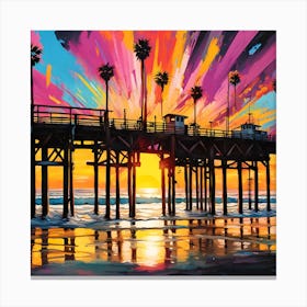 Pier of Radiance Over Santa Monica Beach Canvas Print