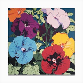 Petunia 2 Pop Art Illustration Square Canvas Print